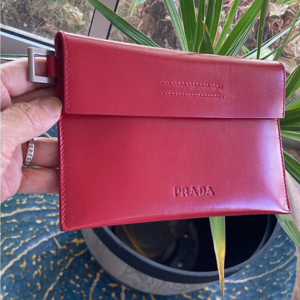 Prada Red leather wallet